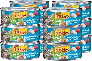 Friskies Purina Pate Wet Cat Food, Ocean Whitefish Tuna, 5.5 OZ Cans (12-Count)