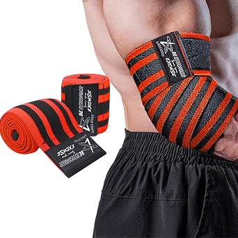 Elbow Wraps for Weightlifting, Bench Press, Cross Training & Powerlifting for Men and Women - 47" Nylon 1 Pair Elbow Straps - Increases Stability of Joints and Supports Injury Recovery