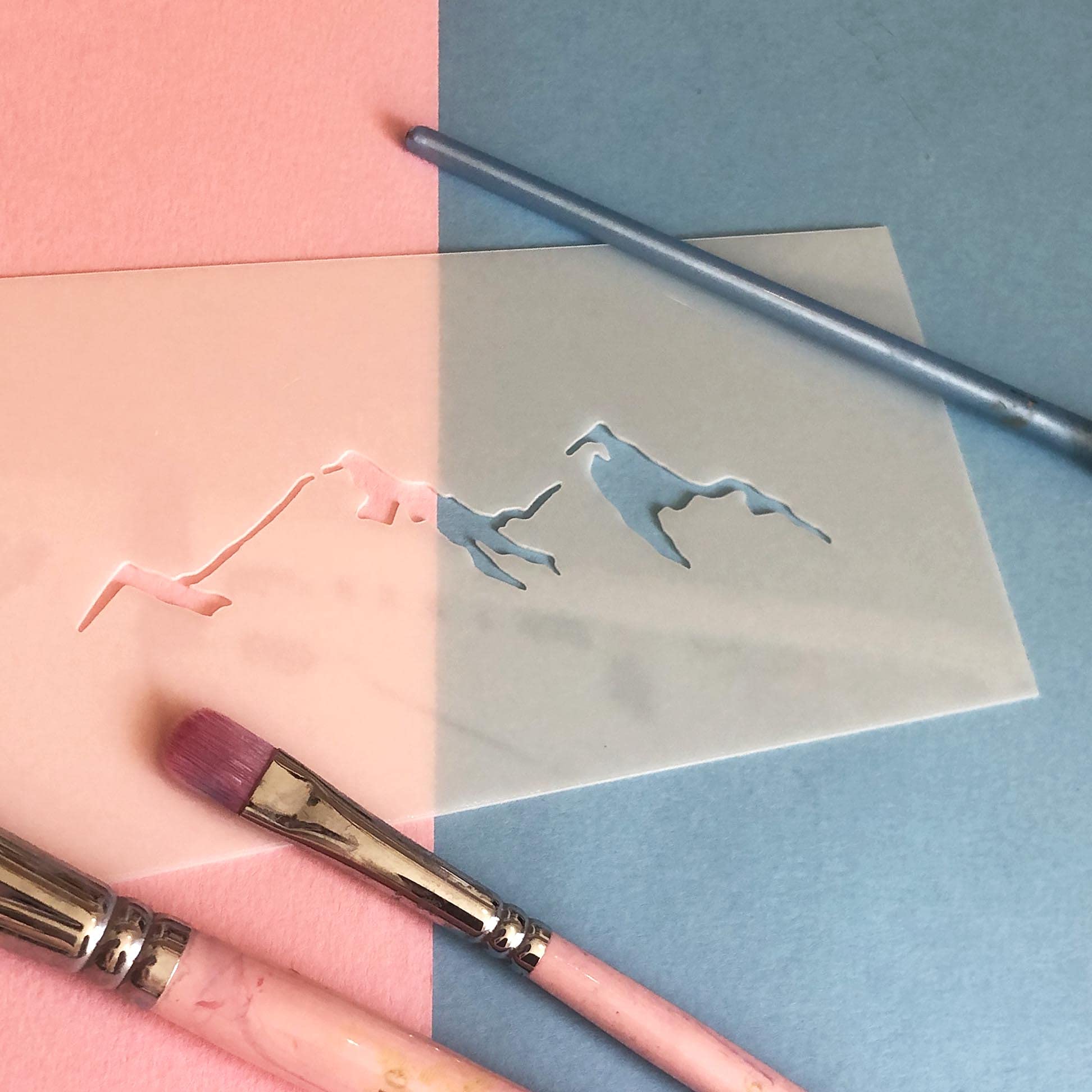 Stencil Stop Mountain Range Schablone – wiederverwendbar für DIY-Projekte, Malen, Zeichnen, Basteln – 14 mm Mylar-Kunststoff (30,5 x 6,3 cm)