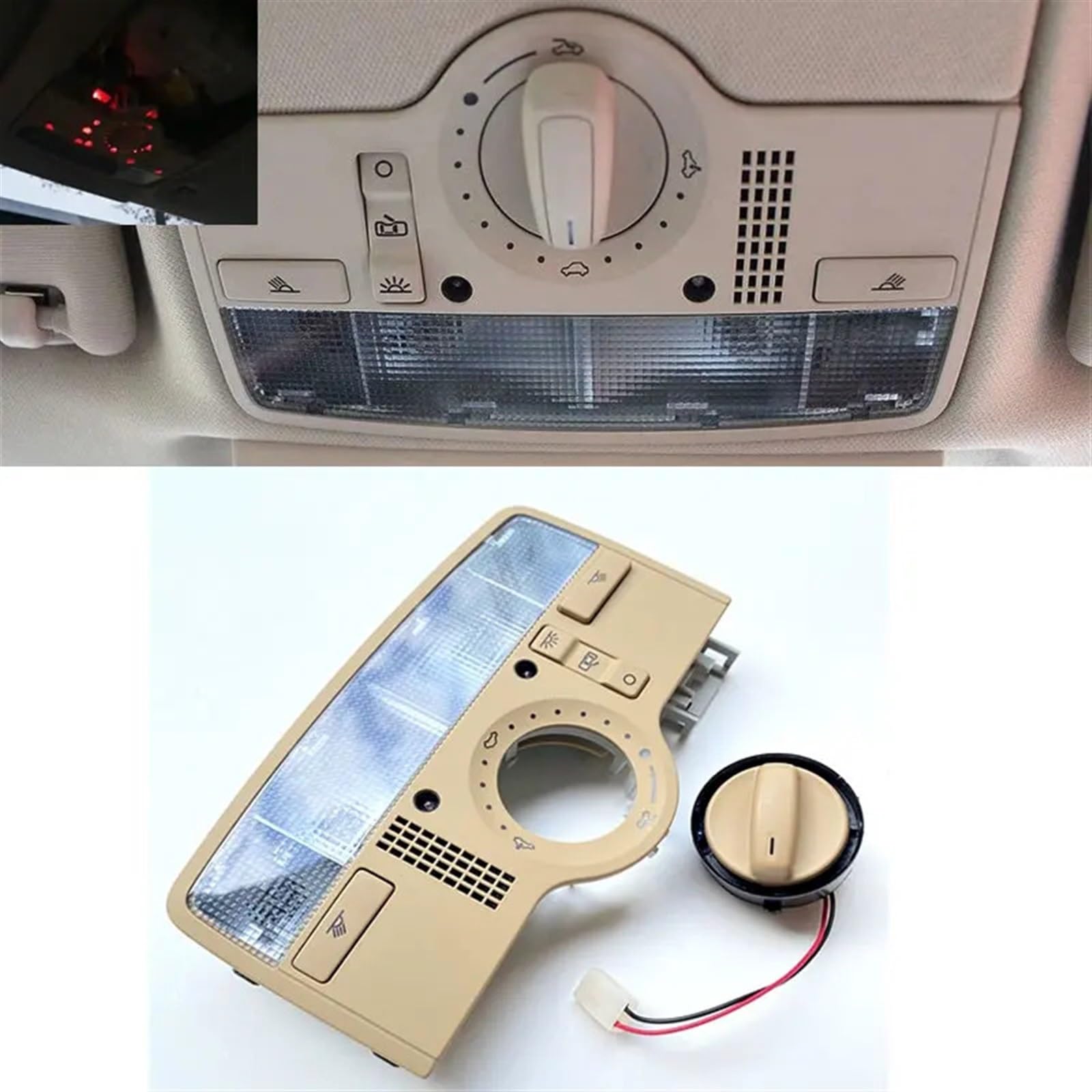 Auto-Leselampe Dome Light Skylight Reading Light Switch, für Passat, für B5 06-08 OEM 3BD 947 105 A/3B7 947 106 B Deckenleuchte für Luftkonsole (Front Dome light-01)
