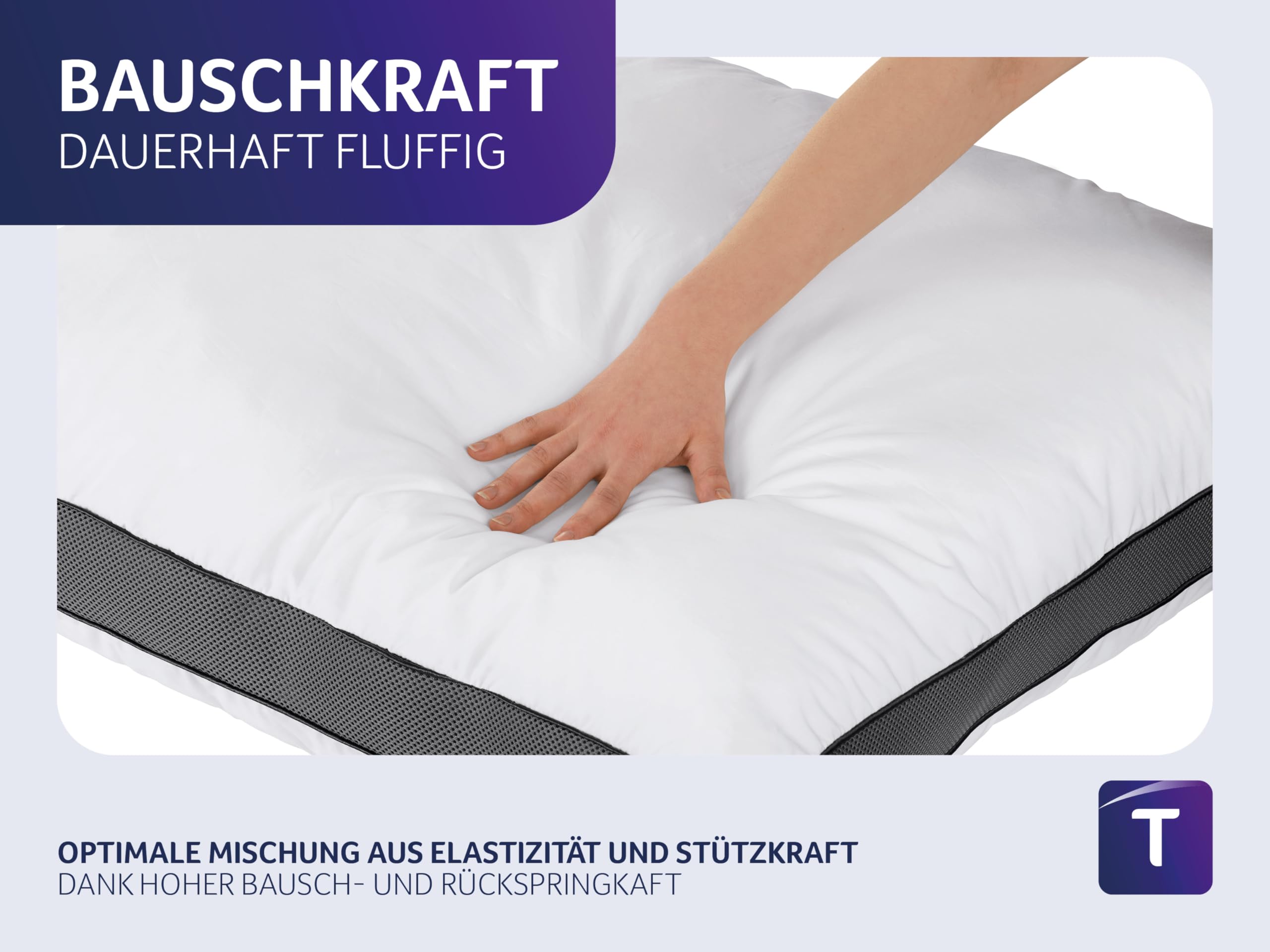 Traumnacht SleepGuard Almohada 80 x 80 cm, Transpirable, Suave, Lavable