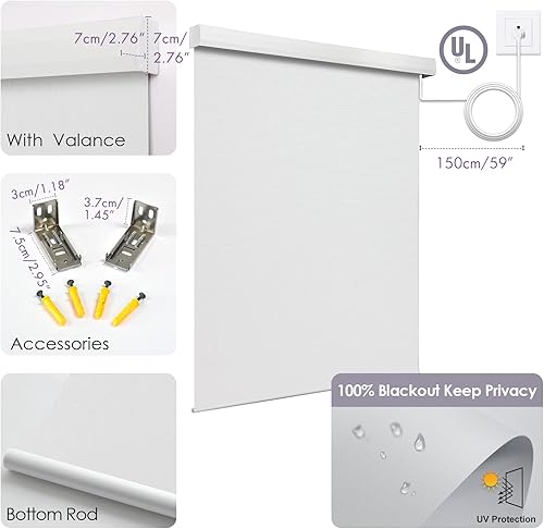 Miniatura 4 de Graywind Persianas enrollables opacas inteligentes compatibles con la aplicación remota Alexa Google, control de voz, persianas motorizadas con