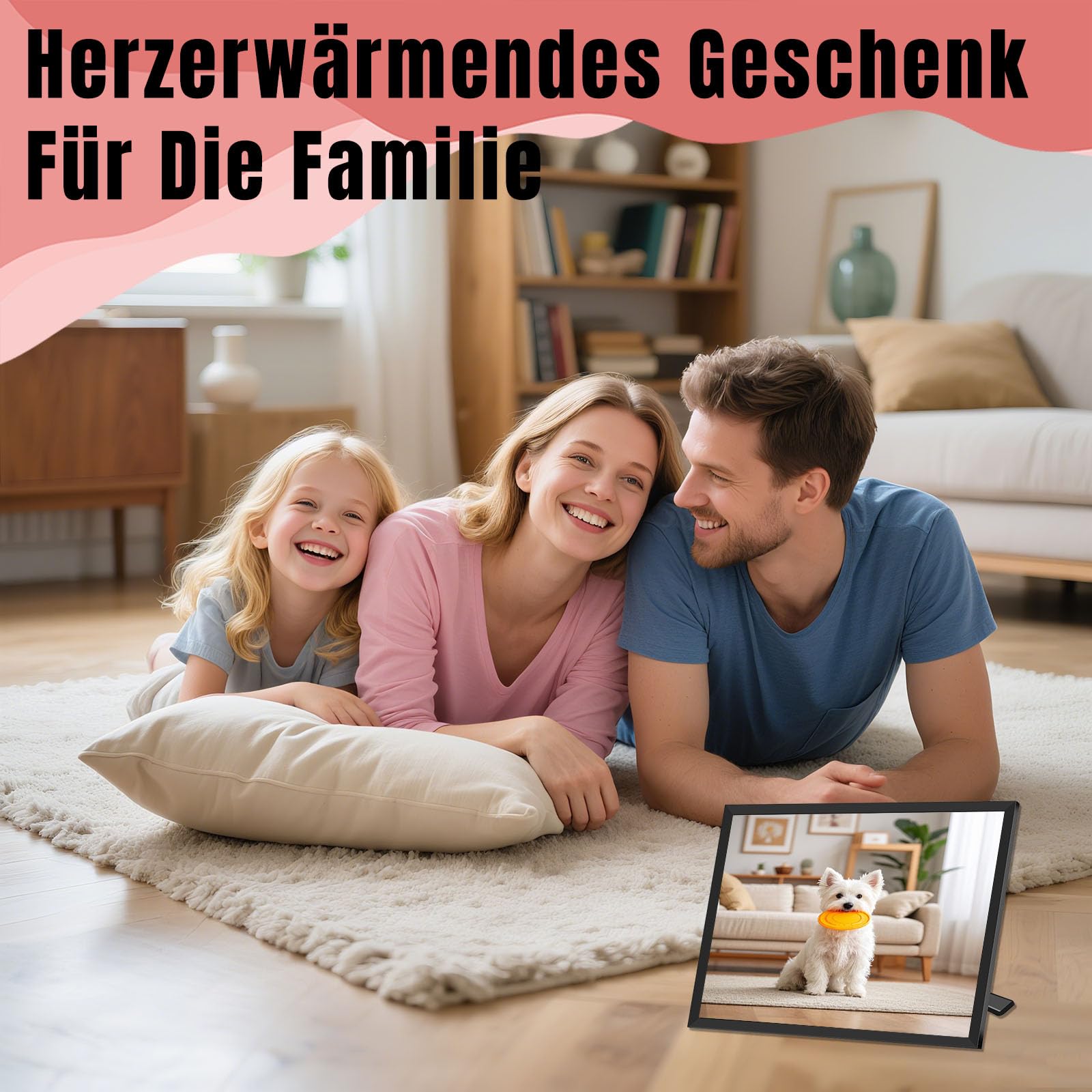 Banapoy 10.1" Digitaler Kalender mit Bilderrahmen, WIFI Touchscreen | Elektronischer Familienplaner mit HD IPS Display, Haushaltsplaner für Büro & Zuhause, Tischaufstellung