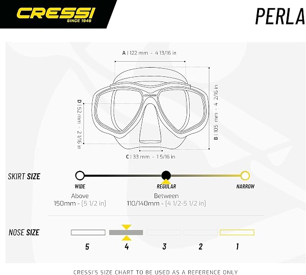 CRESSI Perla - Maschera Singola Perla o Combo Set Maschera Perla+Snorkel Mexico per Immersioni e Snorkeling, Taglia Unica, Adulti - 5