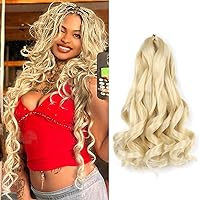 Vista 76 de Cabello rizado francés trenzado de 10 pulgadas, color 33, cabello rizado preestirado, 8 paquetes de trenzas de ganchillo para trenzas de caja