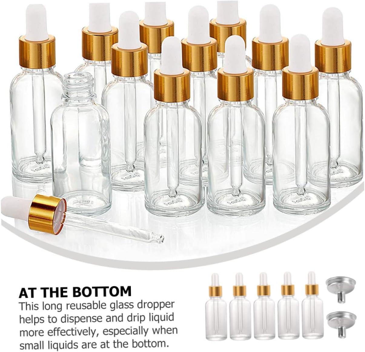 24pcs Dropper Bottles for Essential Oils Glass Serum Bottles Dropper Leakproof for Aromatherapy Diy Soaps Crafts