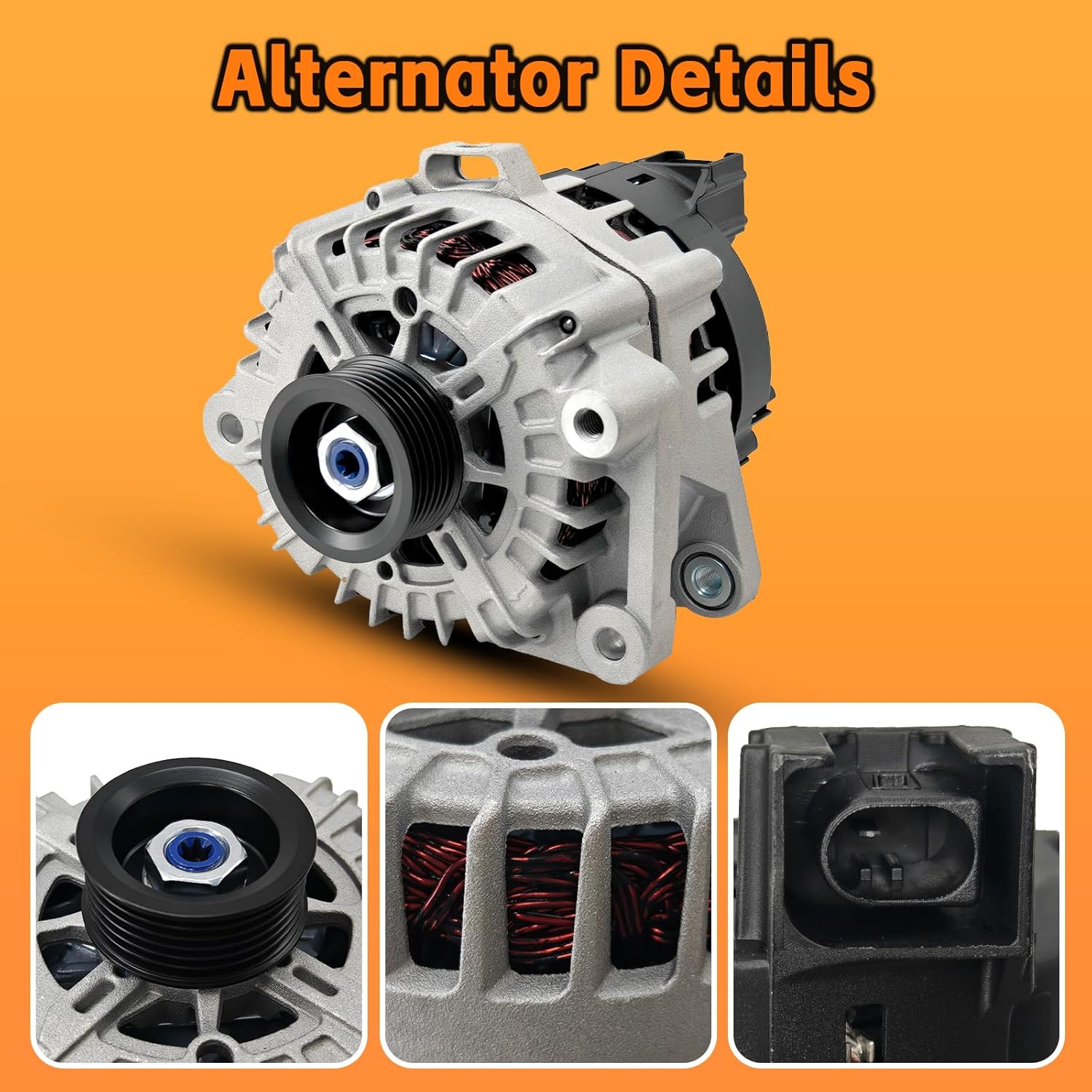 37300-3L060 Alternator 180 AMP 13.5V Compatible with Hyundai Palisade 2020-2023, Kia Telluride 2020-2022 3.8L Replaces 373003L060,2722099, 601-10129