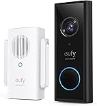 eufy Security Video Doorbell 2K HD Kabellose Sicherheitskamera mit Türklingel & Türglocke, Akkubetrieben, K.I. Personenerkennung mit AI, Beidseitige Audiofunktion, Mühelose Installation