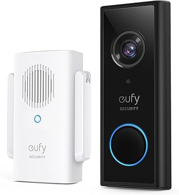 eufy Security Video Doorbell 2K HD Kabellose Sicherheitskamera mit Türklingel & Türglocke, Akkubetrieben, K.I. Personenerk...