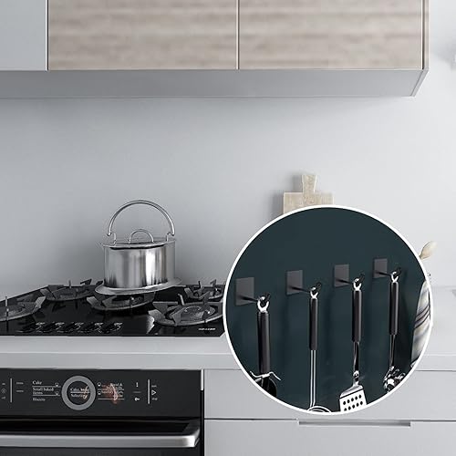 Miniatura 5 de 4 ganchos adhesivos de pared resistentes, ganchos largos de acero inoxidable para colgar cocina, baño, hogar, gancho impermeable para colgar llaves,