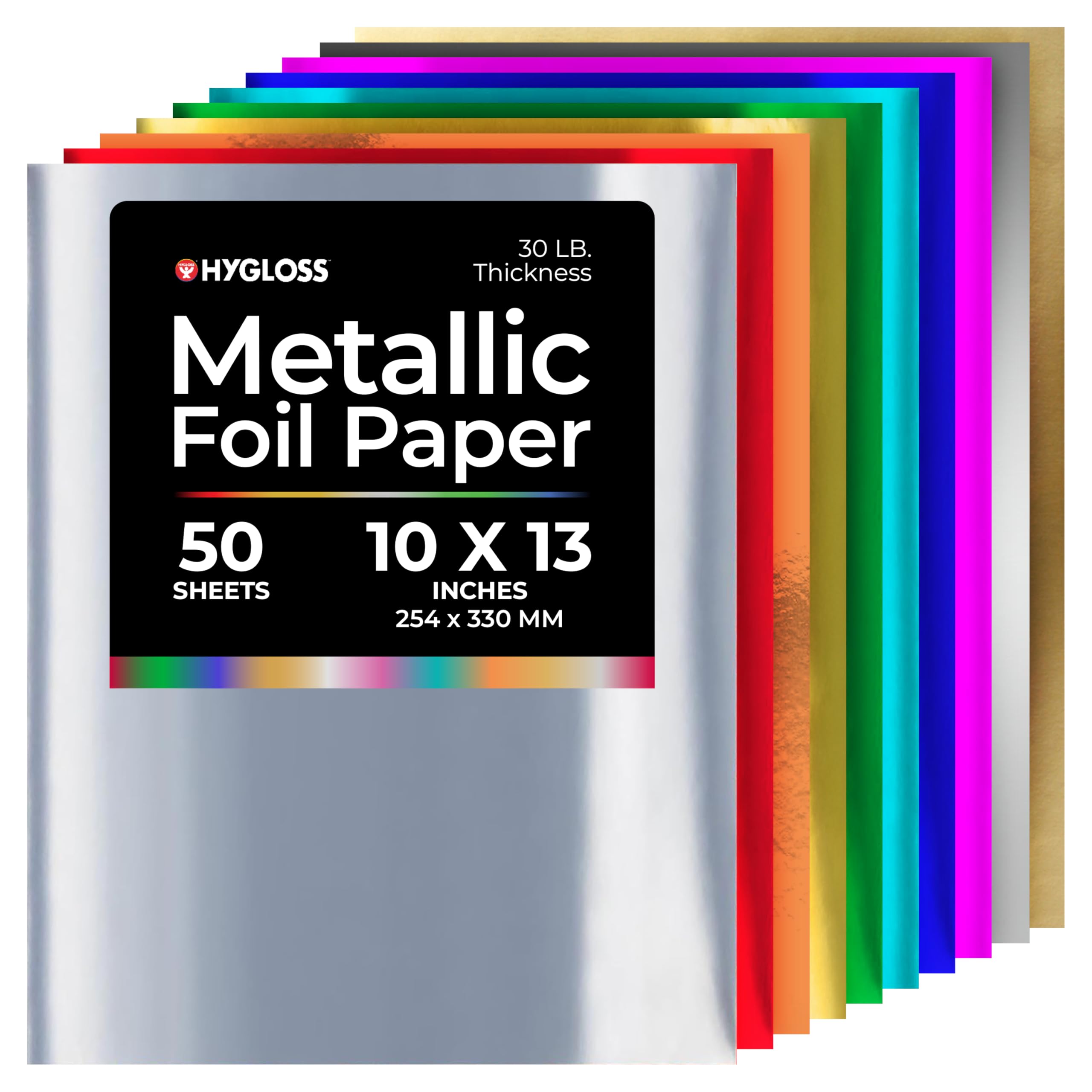 Amazon.com: Hygloss Metallic Foil Paper - 50 Sheets 10 Assorted