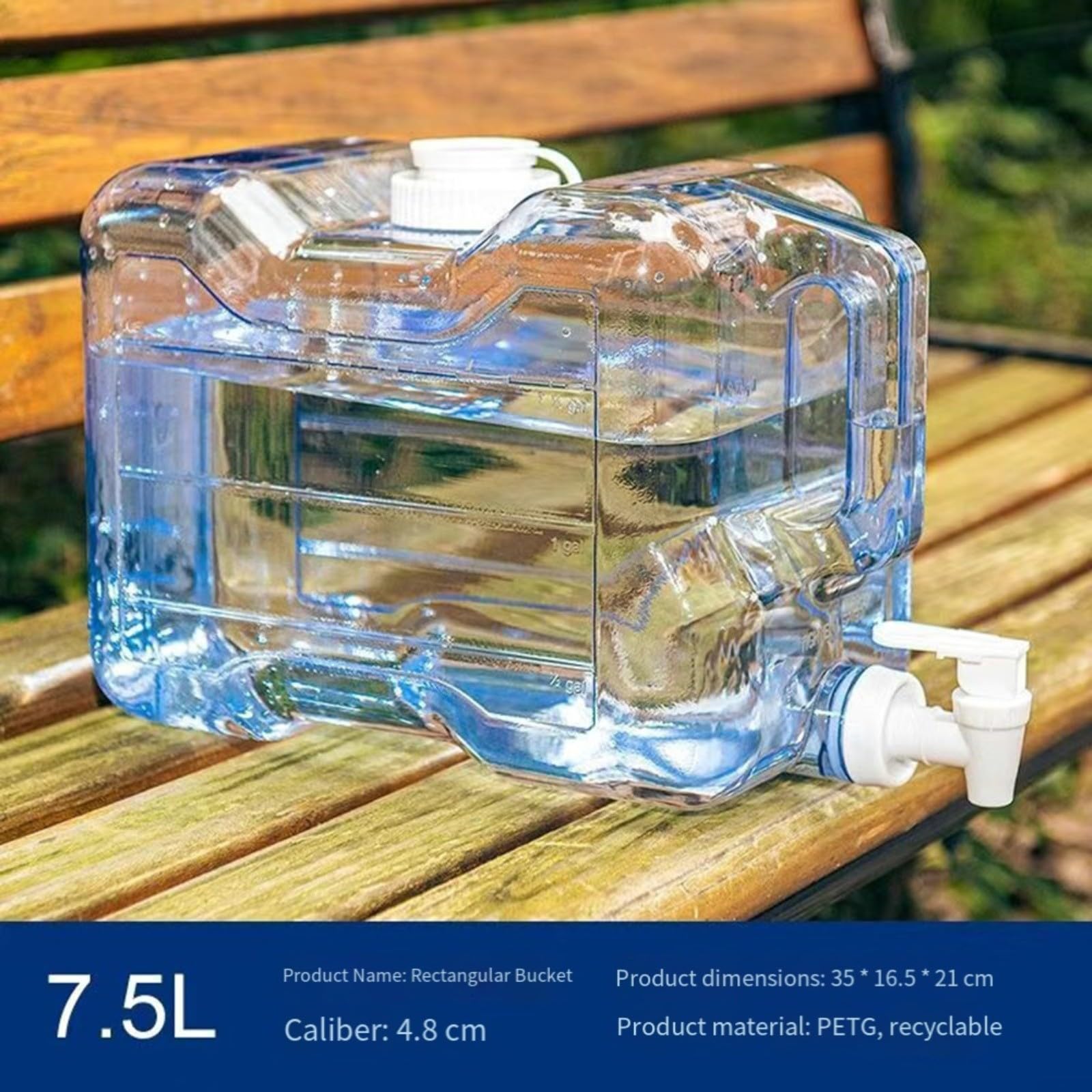 Dispensador de agua de plástico con grifo reutilizable para refrigerador, contenedor de bebidas, diseño de ahorro de espacio, tanque de almacenamiento de cocina, 3 L, 7,5 L de capacidad