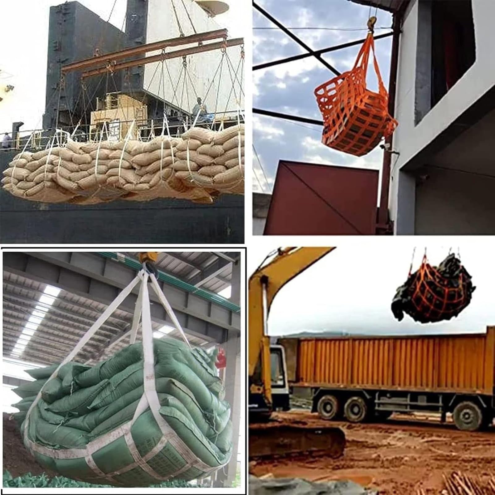 Red de Carga Colgante Duradera para elevación, Red de elevación de Eslinga de poliéster Resistente y Fuerte, para un manejo Seguro de Materiales. Resistente al desgarro(2 X 2M/Mesh/15cm/Load 2.5t)