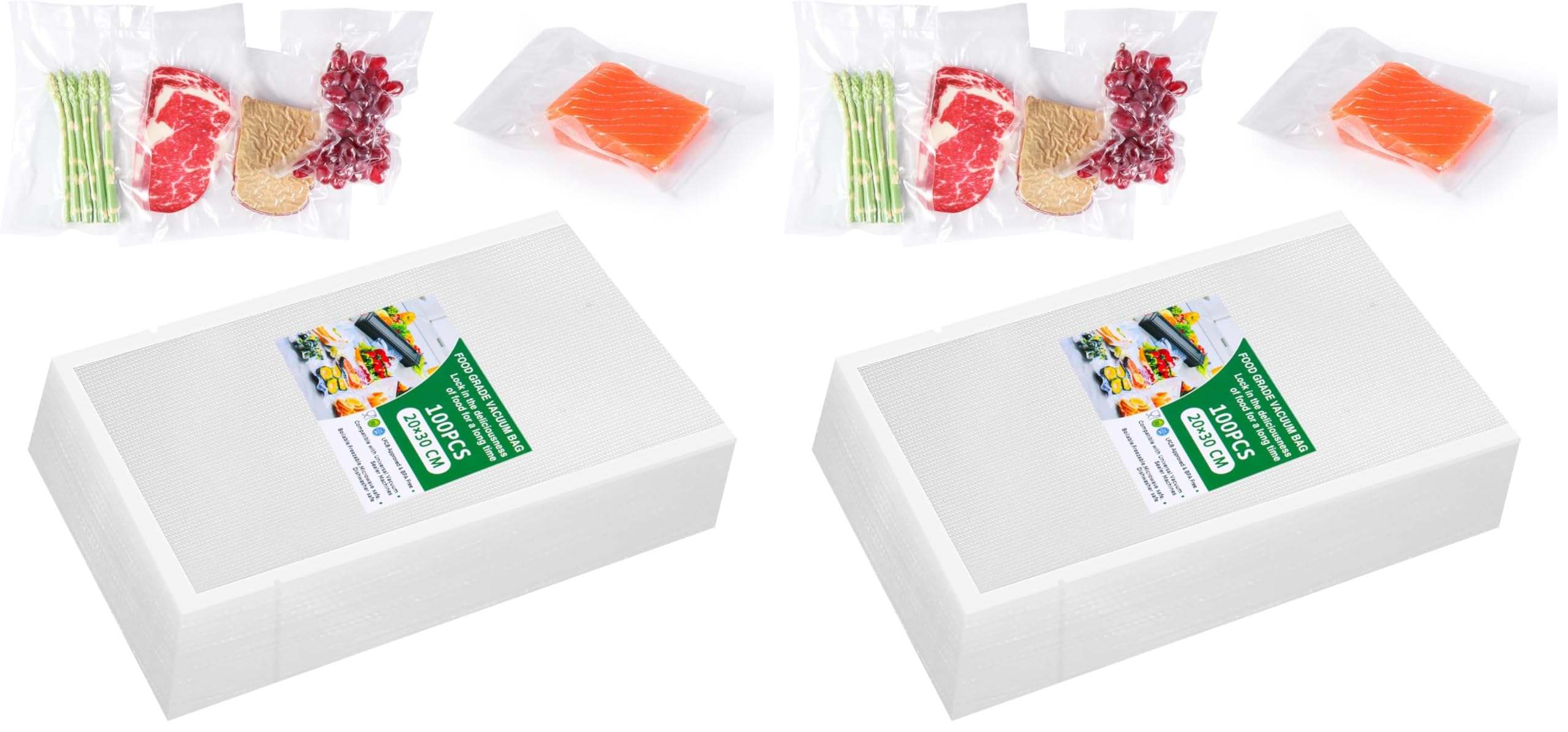 Sacs sous vide cuisine et cuisson pour machine alimentaire sachets de conservation 20x30