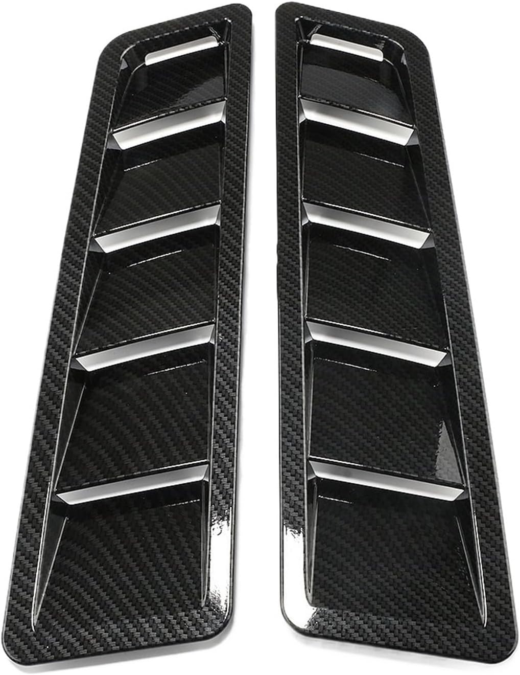 2Pcs Car Hood Scoop Styling Air Vent Trim Louver Air Flow Intake Decor Hood Vents Scoop Bonnet Louvers Spoiler Trim SL(Carbon Fiber)