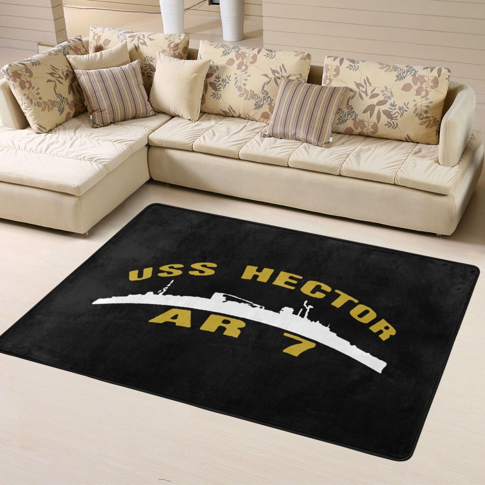 USS Hector Ar-7 Anti Slip Carpet 63x48in Suitable for Family Bedrooms or Offices