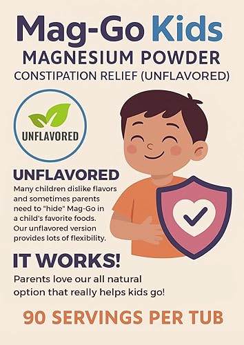Miniatura 6 de Alivio del estreñimiento para niños (sin sabor)  Alivio del estreñimiento de magnesio seguro para niños  90 porciones por bañera