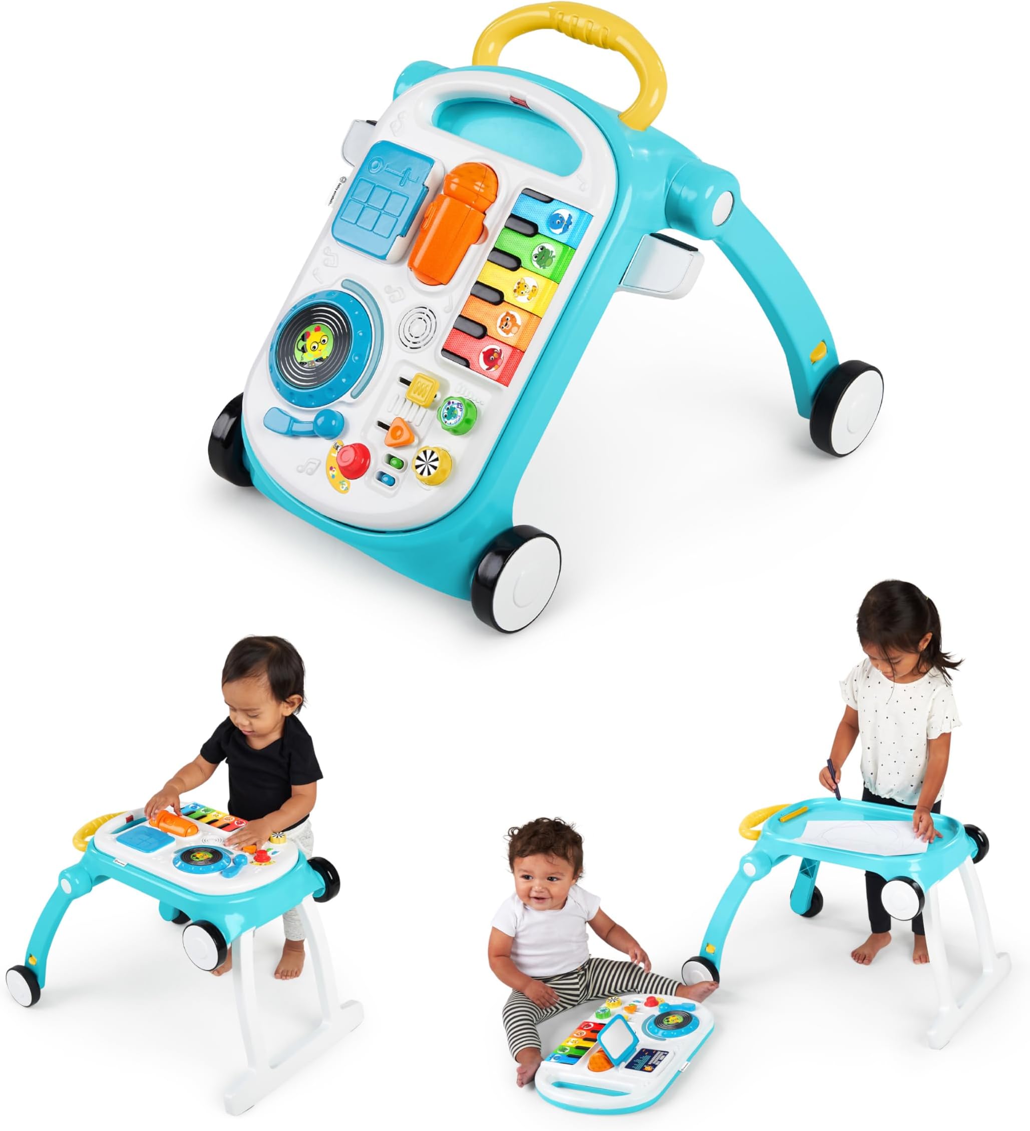 Baby Einstein, Musical Mix ‘N Roll 4-in-1 Activity Walker and Table, Educational Push Along Toy, 4 Languages, 100+ Melodies and Phrases, Ages 6 Months +
