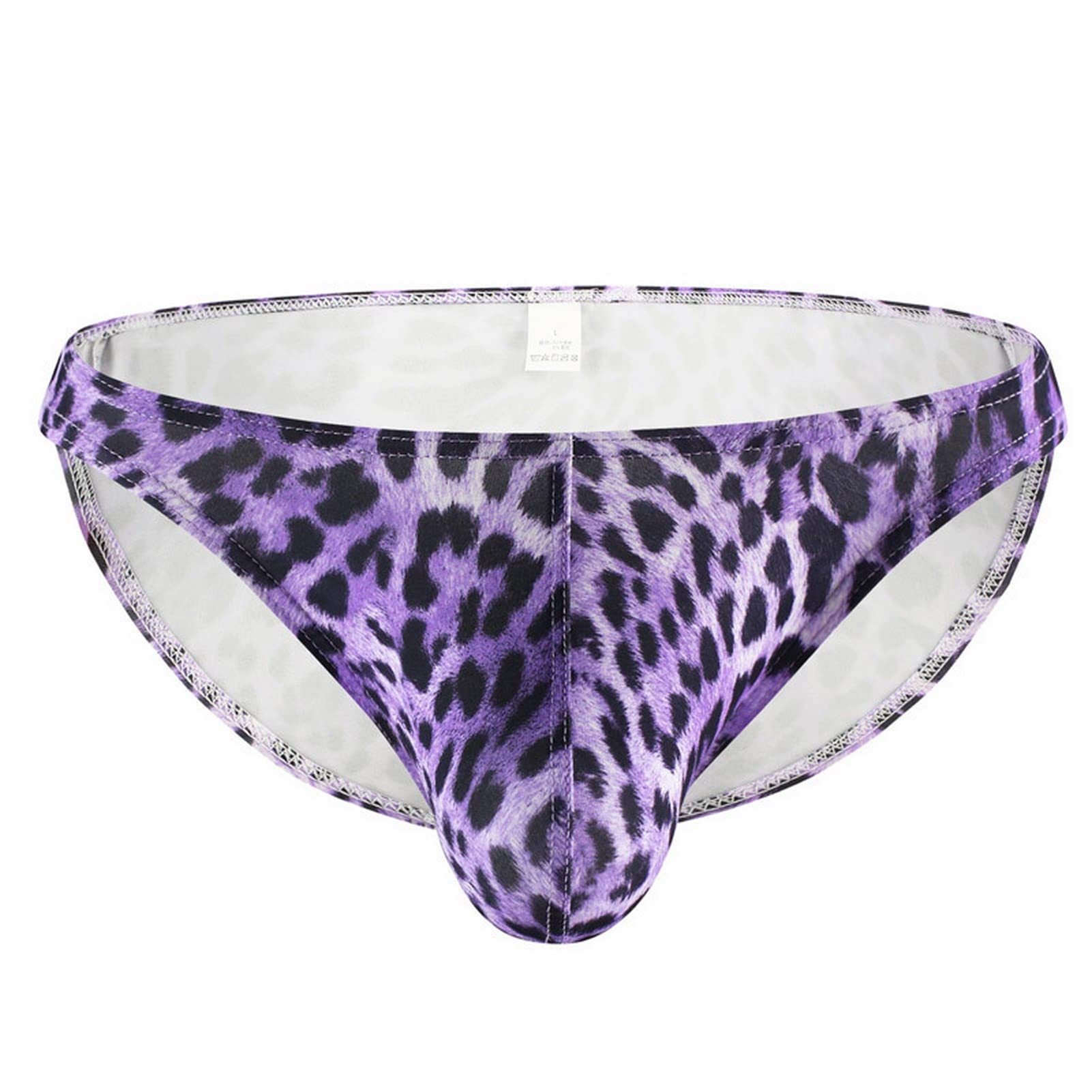 Faringoto Stampa leopardata Slip Uomo Cool Biancheria Intima Maschio Comodo U Convesso rigonfiamento Sacchetto Uomo Bikini Mutande Pantaloncini