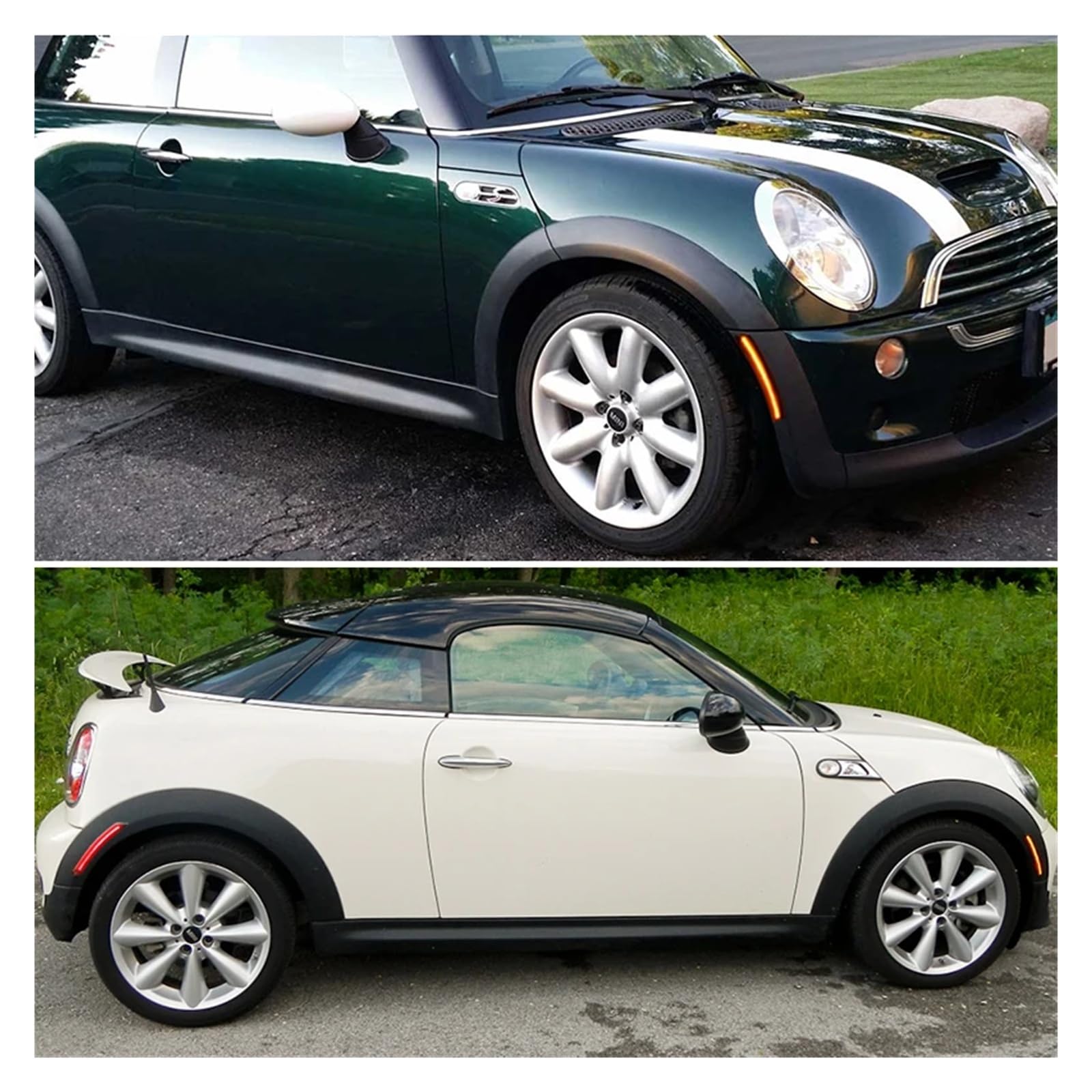 Pasuje do MINI Cooper R55 R56 R57 R58 R59 R60 R61 2007-2013/14 przydymione soczewki bursztynowy/czerwony w pełni LED przednie/tylne boczne światła obrysowe zespoły(DEEP BLUE)