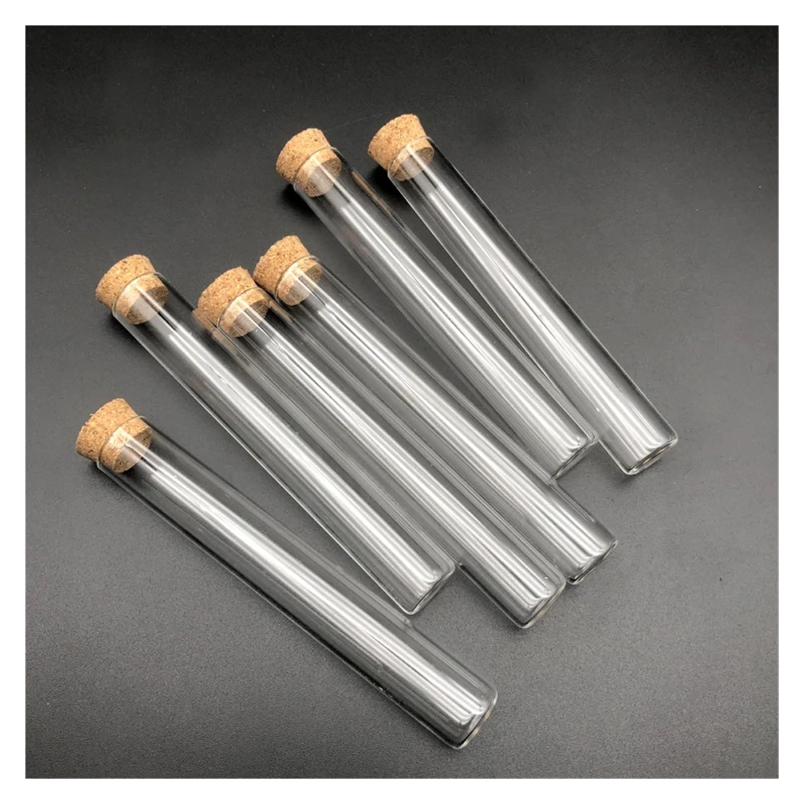 50 teile/paket 15x100mm Labor Klar Flachen Boden Glass Reagenzgläser Mit Kork Holz Stopfen Labor Liefert