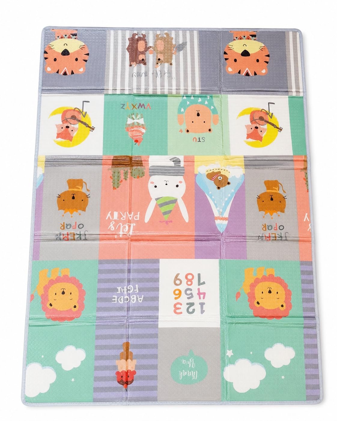 Foldable Baby Play Mat 180 × 120 cm Reversible Double-Sided Cushioned Floor Mat with Carry Bag Textured Easy-Wipe Surface for Crawling Tummy Time Indoor and Outdoor Use-image-48