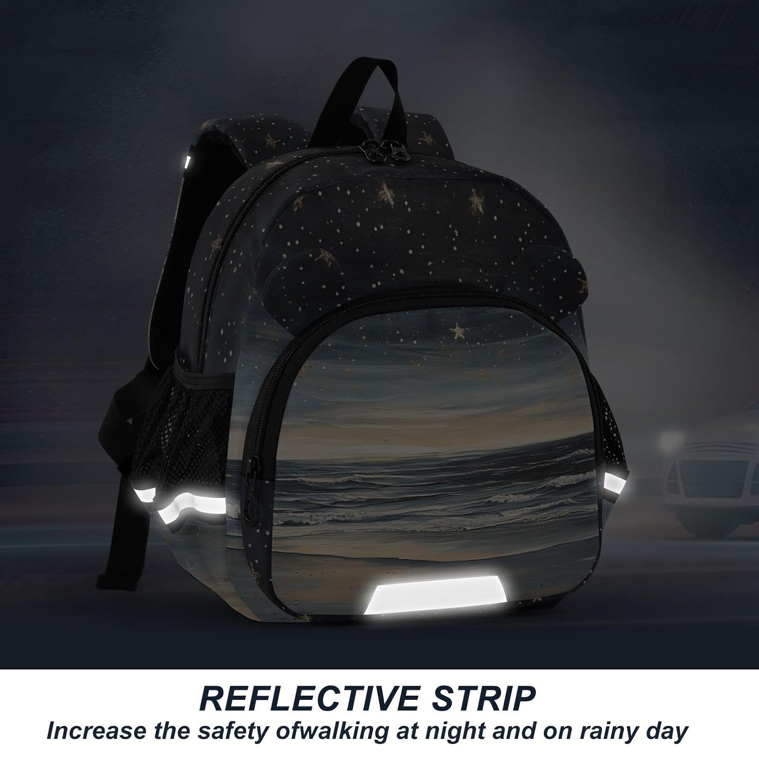 Starry Ocean Wave Toddler Harness Backpack for Boys Girls 3-6 Years Kids Backpack with Anti Lost Safety Leash Baby Protection Backpack for Travel Preschool Walking