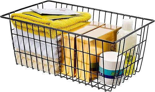 Miniatura 6 de Cestas de Alambre de Metal de 15.2" para Organizar Paquete de 6, Contenedores Organizadores de Almacenamiento de Despensa Doméstica del Congelador