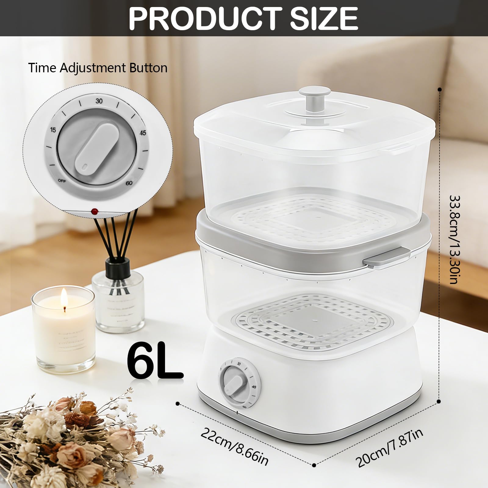 Calentador De Toallas, Vaporizador Toallas Calentamiento Eléctrico De 6L con 2 Niveles De Calor Ahorro De Energía Calienta 18 Toallas Y Apagado Automático para El Hogar Peluquerías Y Spas