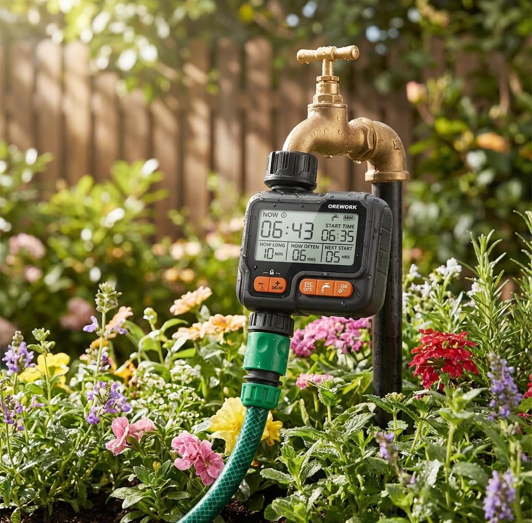 Suinga Programador de Riego Full Control | Temporizador de Grifo Digital para Jardin 1 Salida