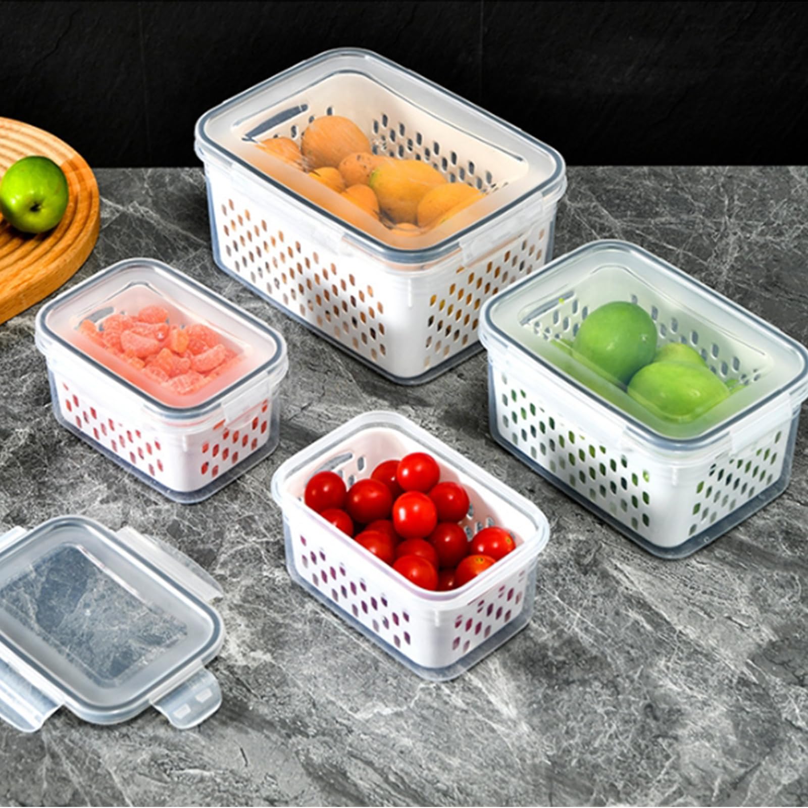 3pcs Obst Aufbewahrung Kühlschrank,kühlschran Aufbewahrung,aufbewahrungsbox Kühlschrank,gemüsebox Kühlschrank,kühlschrank Boxen Mit Trennwand,berry Bin Kühlschrank,kühlschrank Organizer Obst Gemüse Küche, Haushalt & Wohnen