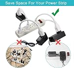 White Short 3Prong Power Extension Cord - 6inch Mini Indoor Grounded Extension Cord,16AWG Small Electrical AC Extension Cord for Power Strip, 13amp Male to Female Household Extender Cable