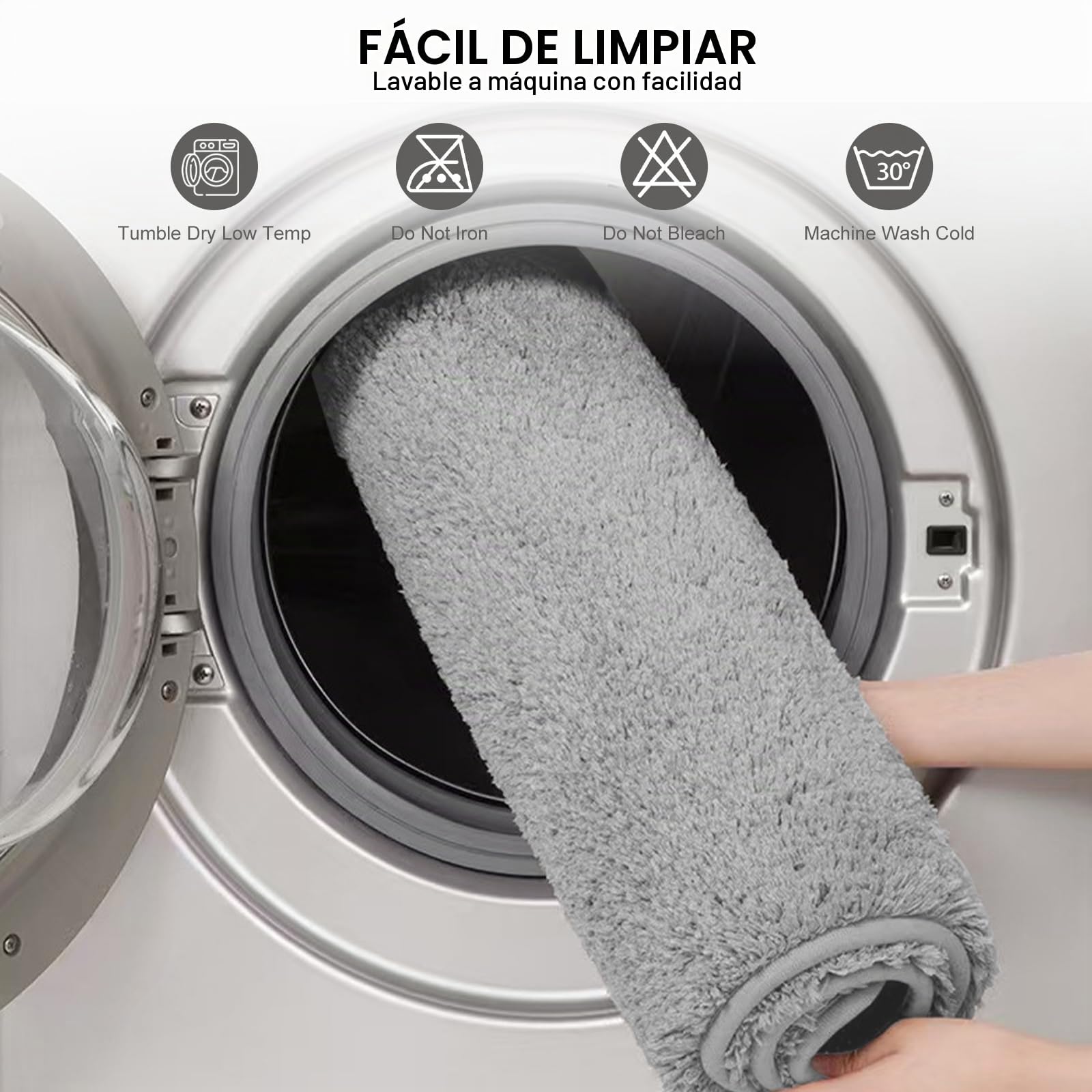 Alfombra de Baño de 40 cm x 60 cm, Antideslizante, Suave y Absorbente de Agua, Microfibra, Gris Oscuro