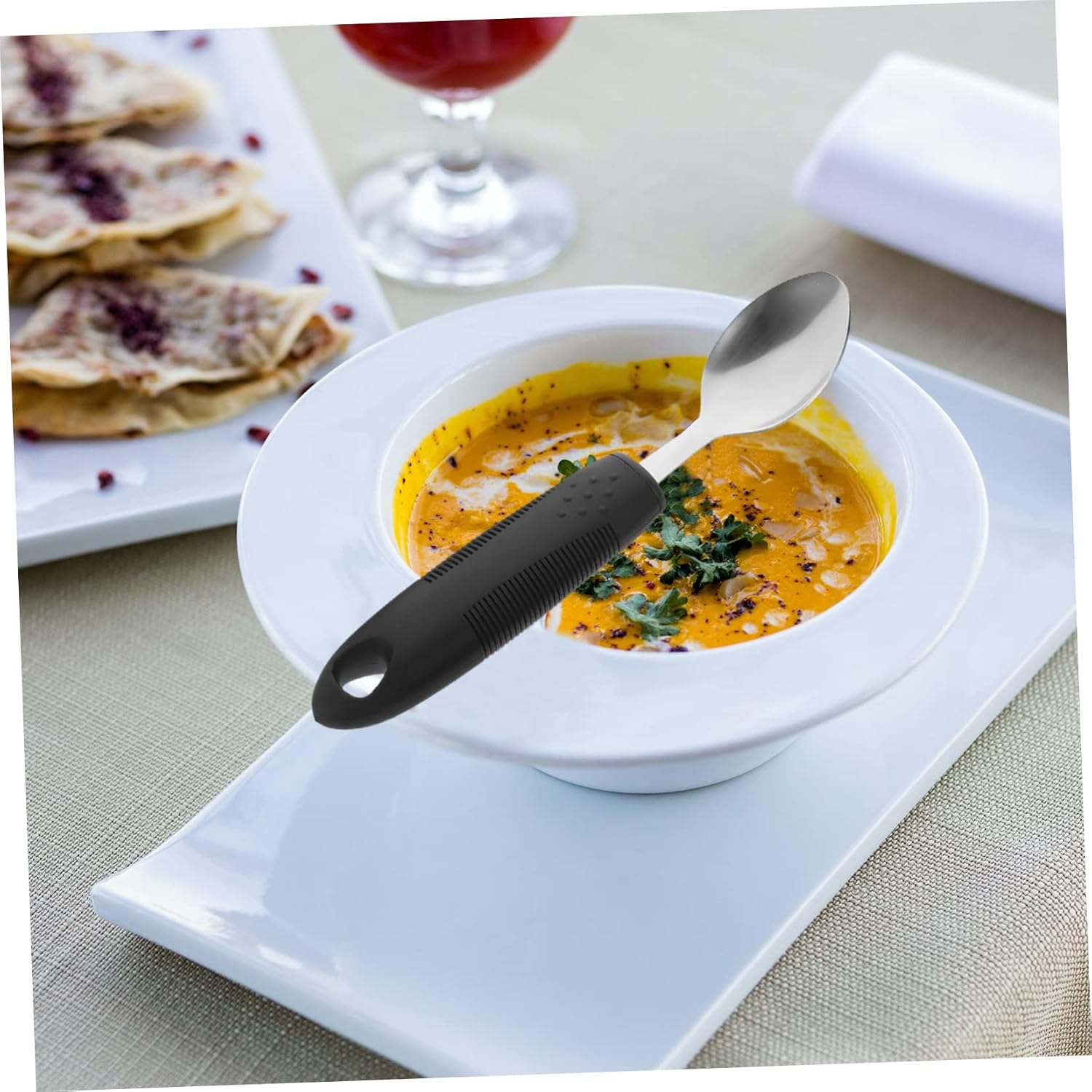 Shake Utensil Silverware for Elderly Disabled Non-Slip Comfortable to Hold Travel Cutlery