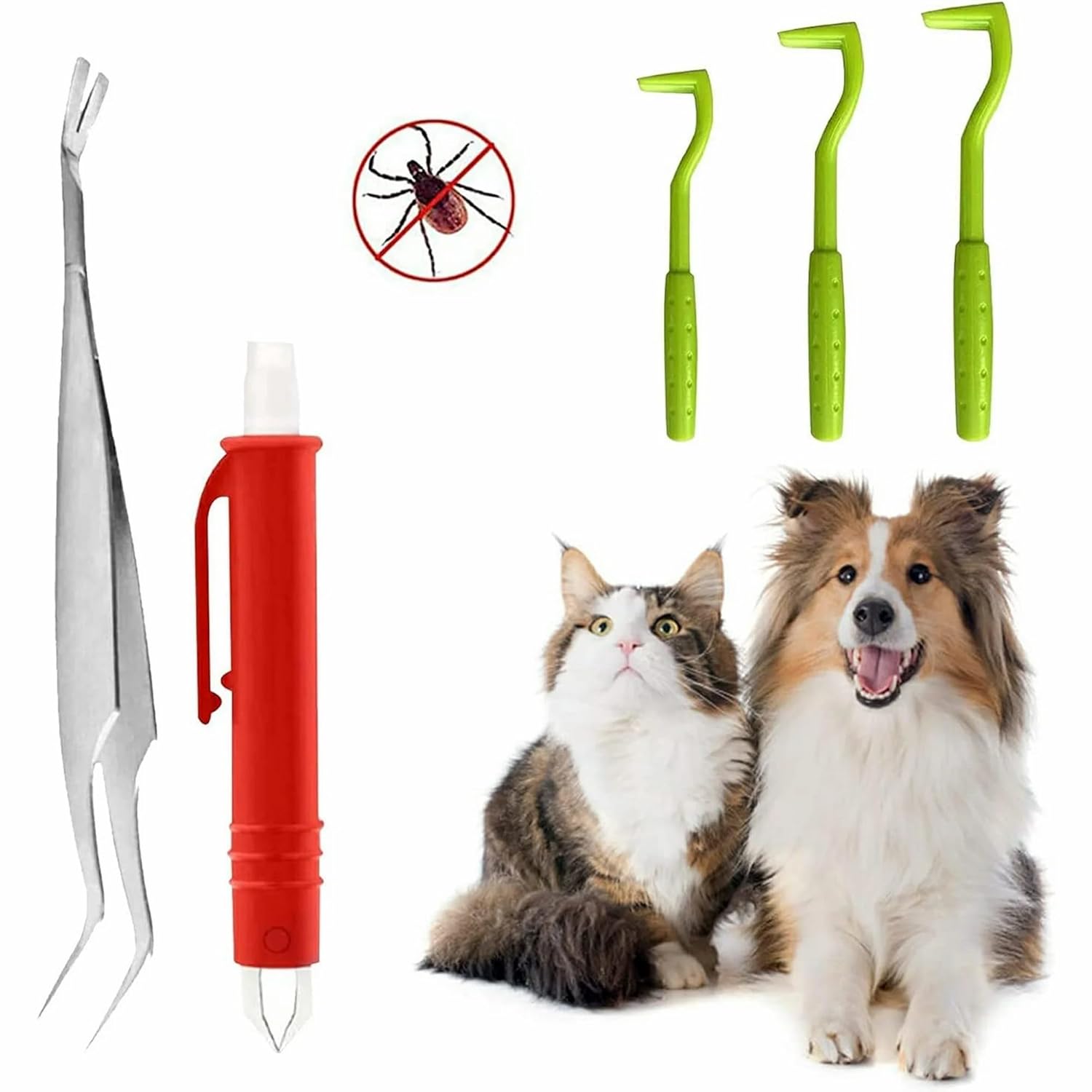 5PCS Tick Removal Tool Tick Picker Flea Removal Tool, Home Sake Tick Remover, Tick Hook Removal Tool Kit Remove Ticks Pet Comb Pet Supplies for Dogs, Cats and Human