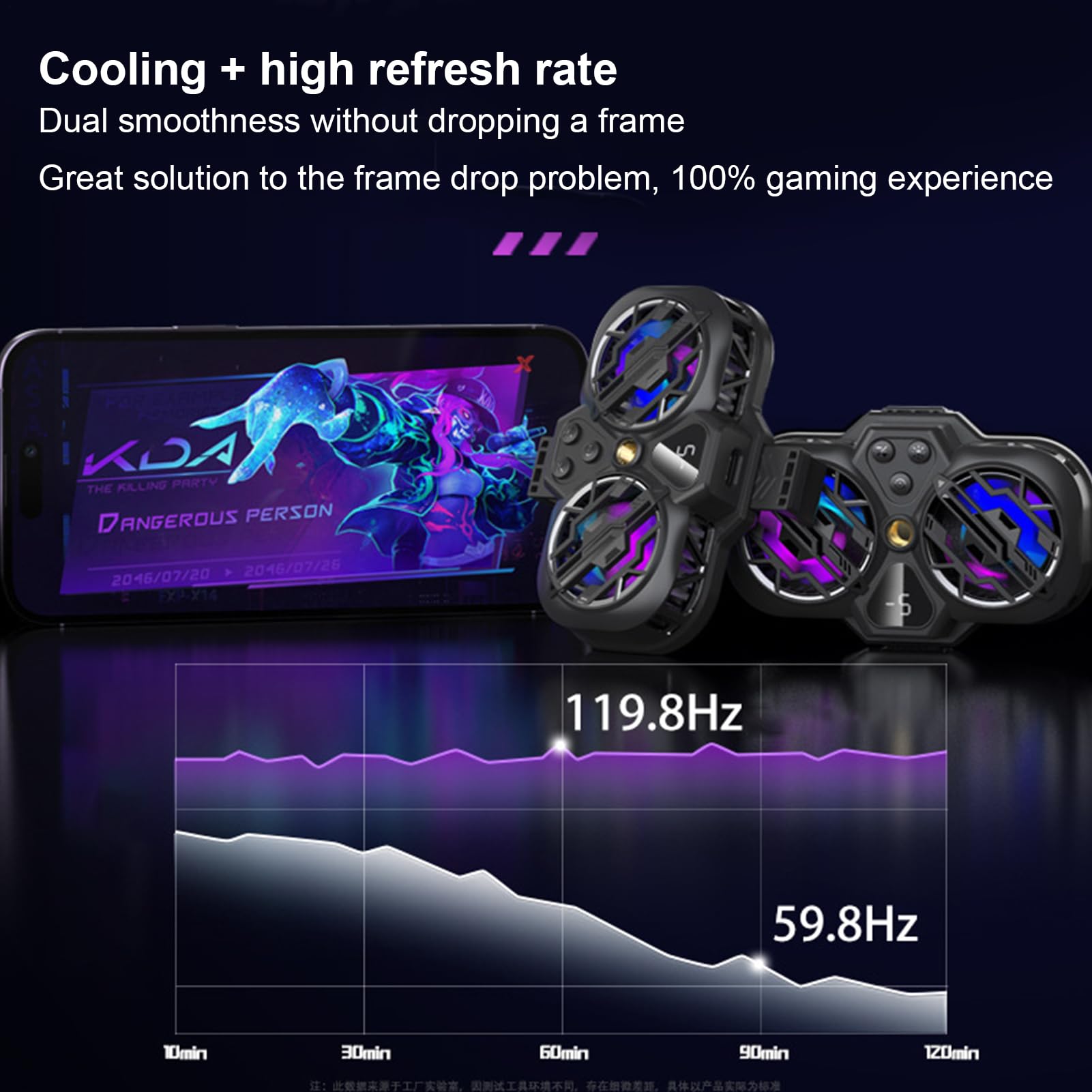 FunCooler 3 Pro - Raffreddamento rapido per cellulare, funzione di supporto telefonico/interruttore fisico/3 marce, potenza di raffreddamento silenziosa, per Live Streaming con luci RGB [video game]