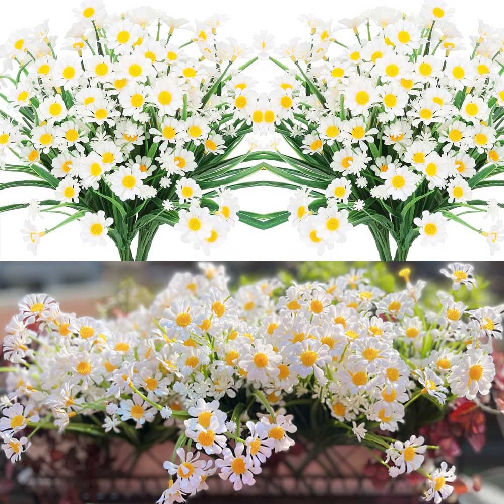 Lot De 12 Plantes Et Fleurs Artificielles D'extérieur, Résistantes Aux