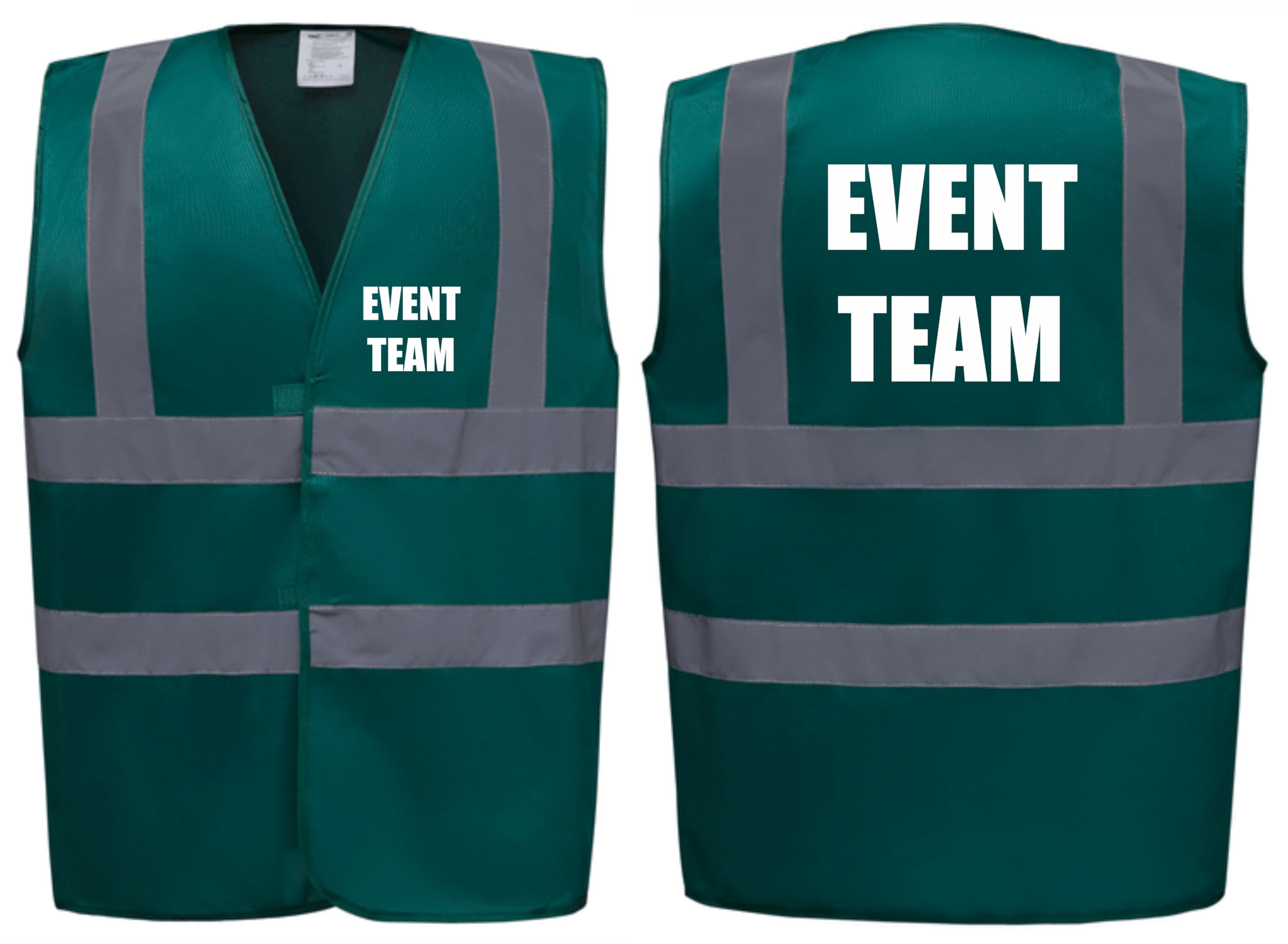 Brook Hi Vis Premium Safety Vest - EVENT TEAM Printed Front & Back, Event Management High Viz Waistcoat, Available in 14 Colours, Festivals (UK, Alpha, XXL, Regular, Regular, Green)