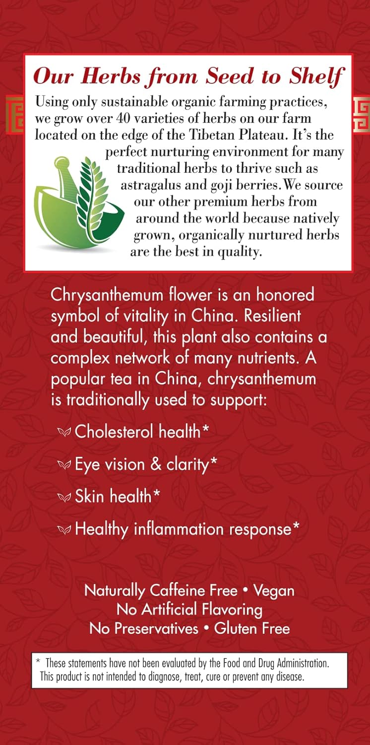 Bravo Tea Absolute Chysanthemum Herbal Tea Caffeine Free, 20 Tea Bags, 6 Count - Image 6