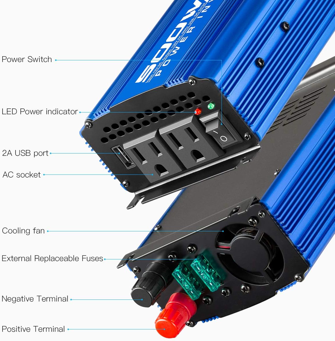 Tесh Dеаlѕ 🔥 Kinverch 500W Continuous/1000W Peak Car Power Inverter DC 12V to AC 110V Adapter with 2 AC Outlets and 2A USB Charging Port