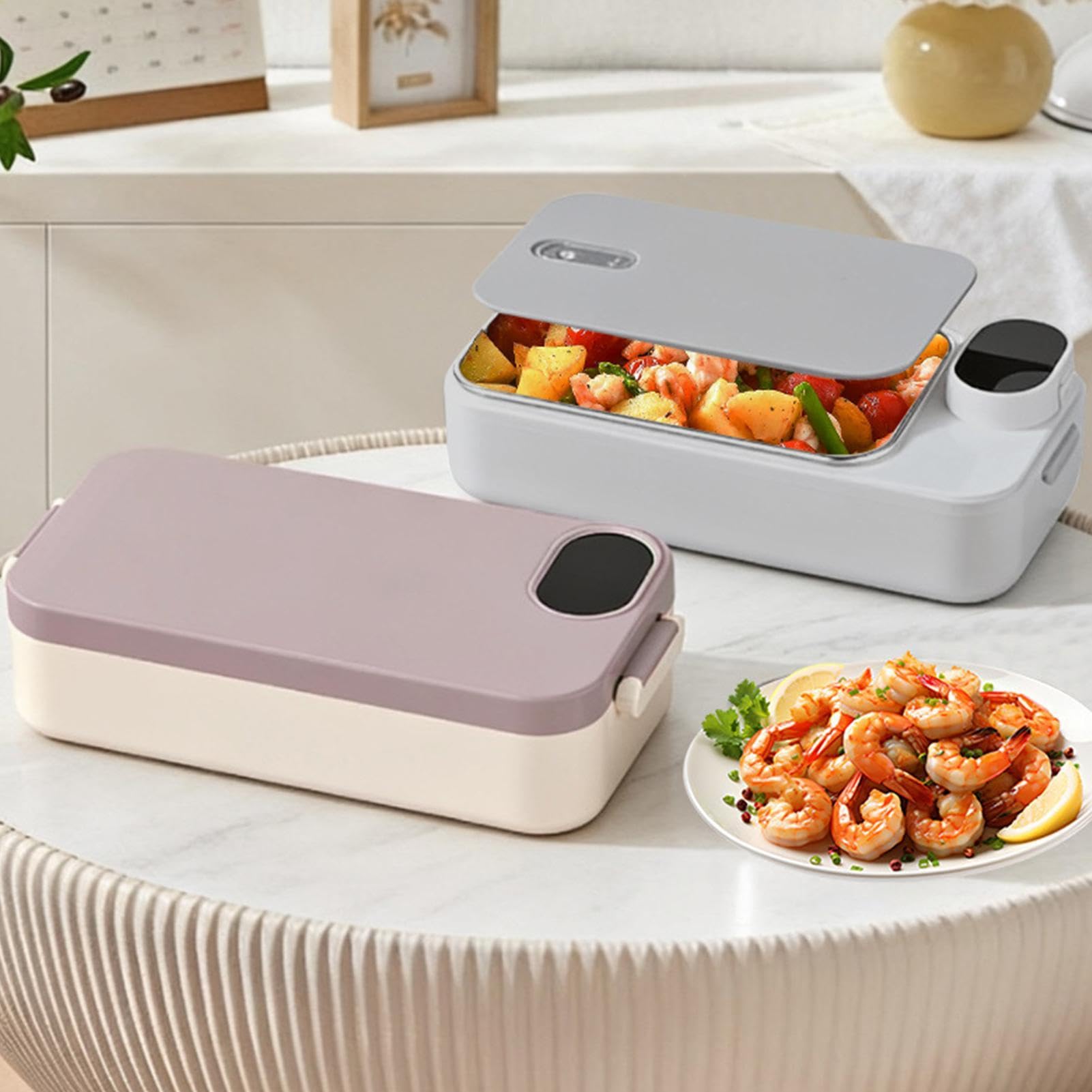Podgrzewany Pojemnik Na Lunch 900ml Przenośny Elektryczny Podgrzewacz Do | Pojemnik do Przechowywania Żywności Do Kampera Kempingu Pracy Na Budowie W Podróży Samochodzie Pikniku Domu Akad