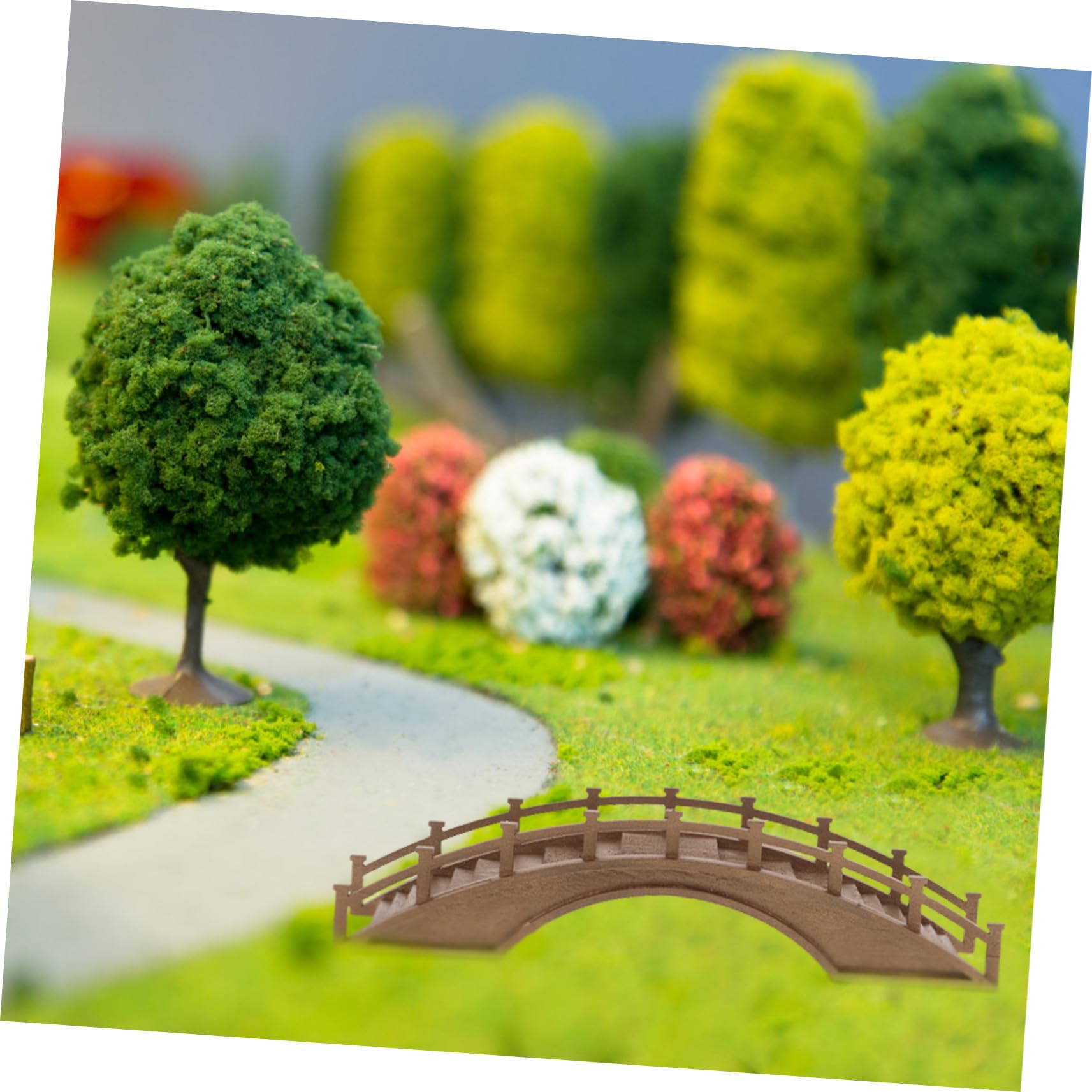 Miniatur Holzbogenbrücke Gartendekor Holz Modellbrücke für Mikrolandschaften Garten Terrasse Außendekoration