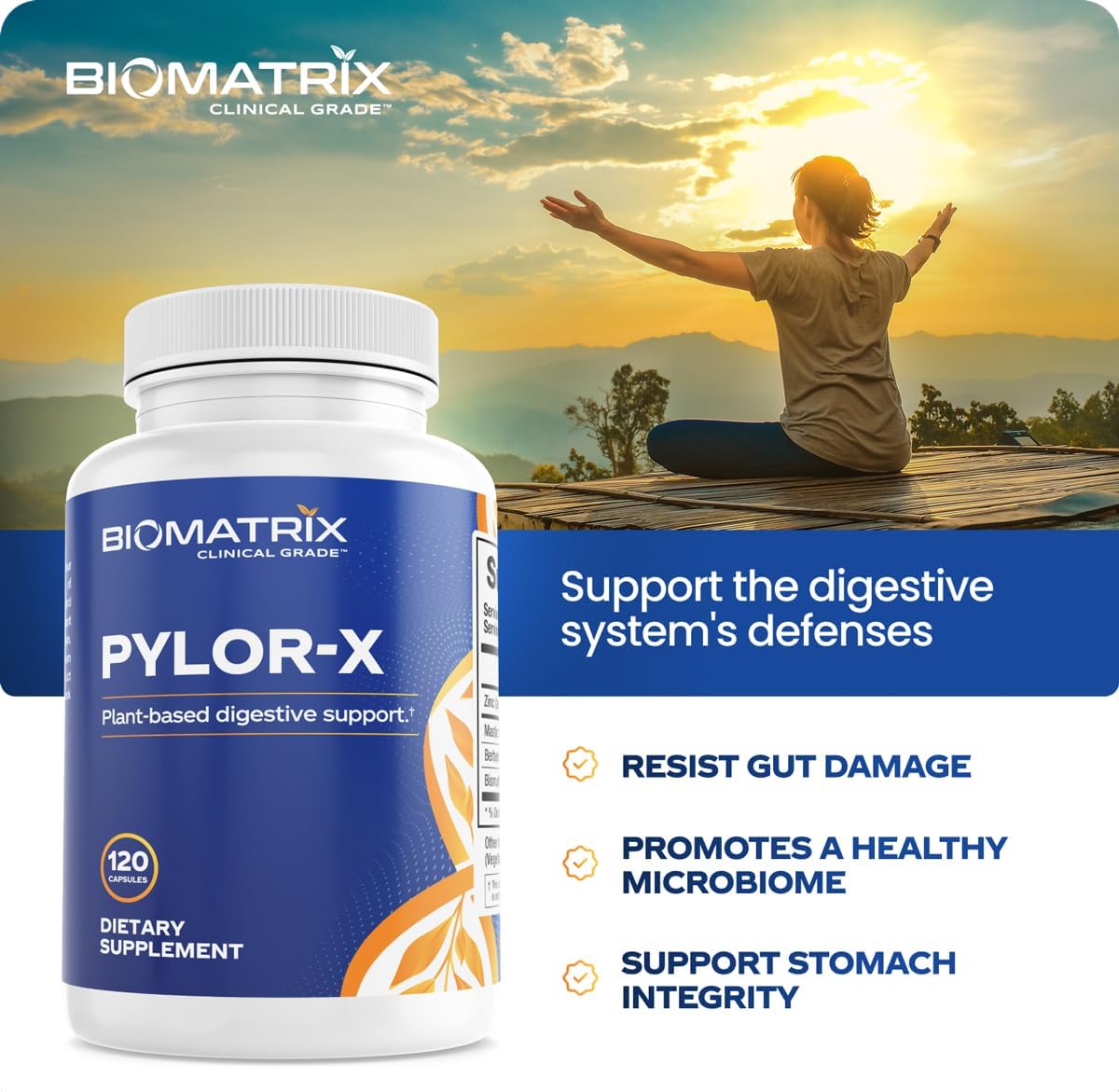 BioMatrix Pylor-X Gut Health Supplement – Mastic Gum, Berberine, Zinc Carnosine & Bismuth Salts for Gastric Support, Digestive Comfort, Stomach Lining Protection - (120 Capsules) 30-60 Day Supply - Image 3