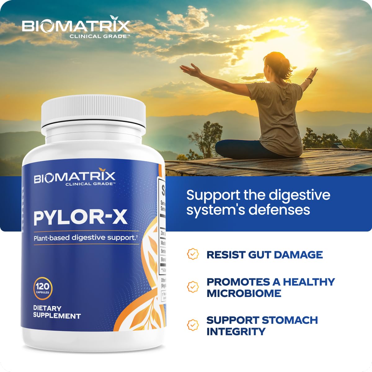 BioMatrix H Pylori Supplement, Mastic Gum, Berberine, Zinc Carnosine & Bismuth Salts, Probiotic Alternative, Gut Formula, 120 Capsules, 30-60 Day Supply — Amazon image 3