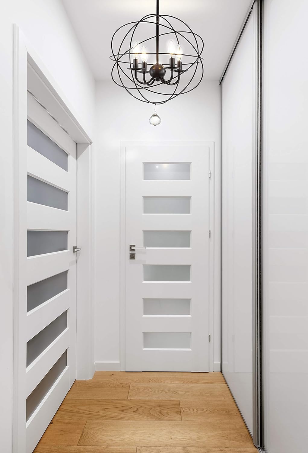 JONATHAN Y 23" Oil Rubbed Bronze 4-Light Iron Semi-Flush Mount Orb Chandelier, Modern Traditional Ceiling Light with Crystal Accents, ETL Listed, LED Bulbs Included JYL9502A