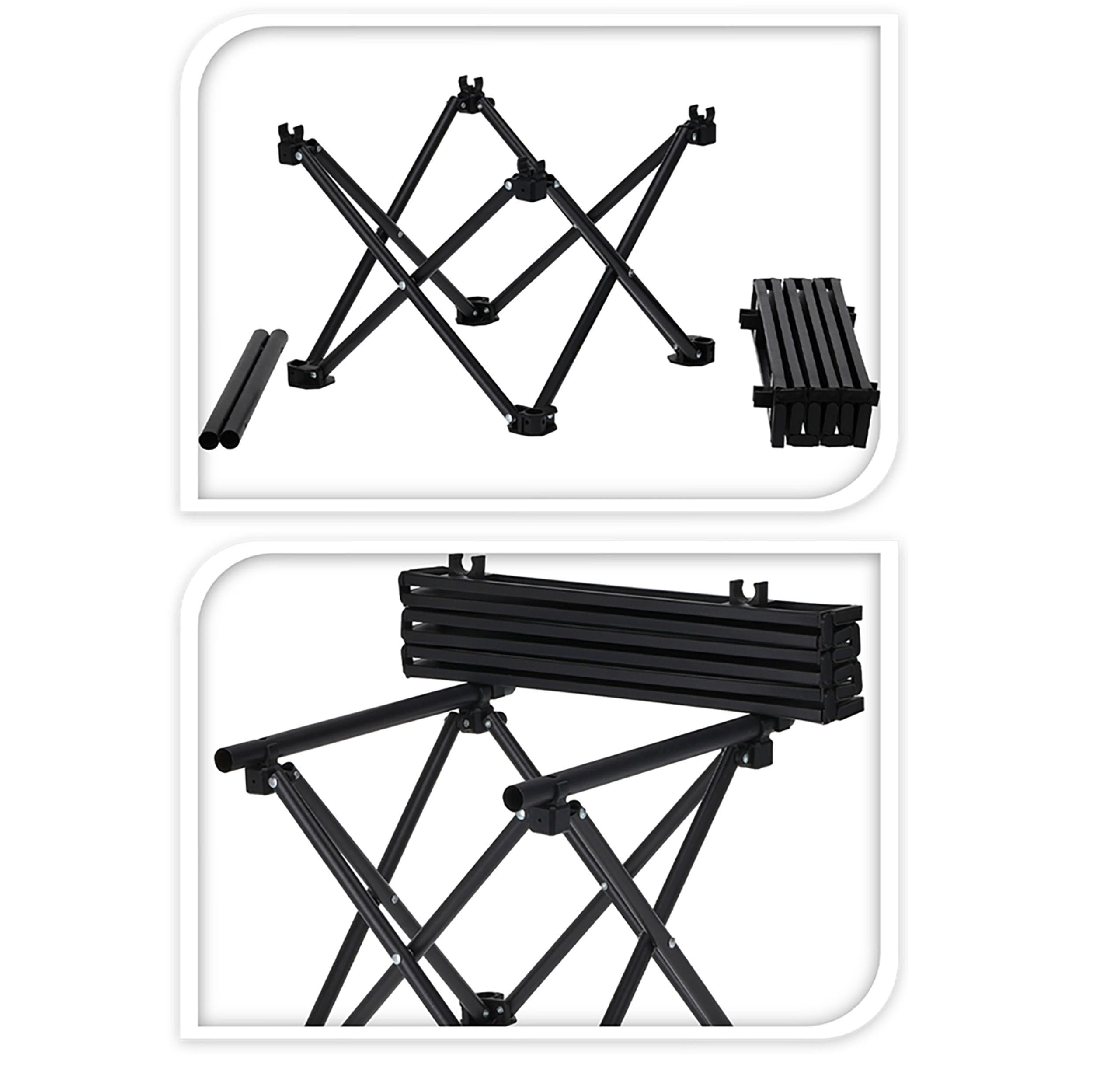Annastore Camping Set mit 2 Campingstühlen & Campingtisch | Klappbares Outdoor-Set mit Tragetasche – Wetterfest & leicht – Ideal für Camping, Angeln, Festivals & Garten