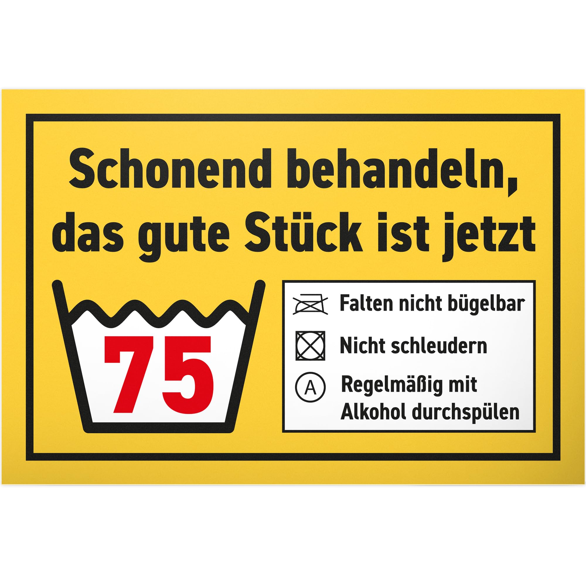 DankeDir! Schonend behandeln - Kunststoff Schild 30 x 20 cm - Männer & Frauen 75. Geburtstag Geschenk 75er Geburtstagsgeschenk 75 Jahre - Geburtstagskarte Partydeko Geschenkidee Geburtstagsdeko