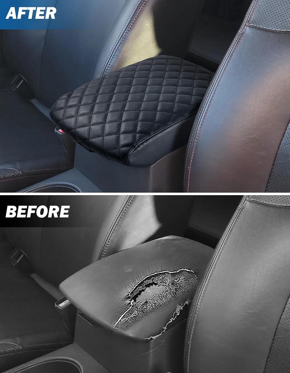 JOYTUTUS Center Console Cover Compatible with 2005-2021 Nissan Frontier Leather Armrest Cover Center Console Cushion Nissan Frontier Accessories