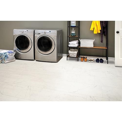 Miniatura 5 de Mohawk Elite - Suelo de Vinilo en Láminas en Mármol Cala Lily  Rollo de 8'6" de Ancho x 10' de Largo  Instalación Fácil Tipo Hágalo Usted Mismo