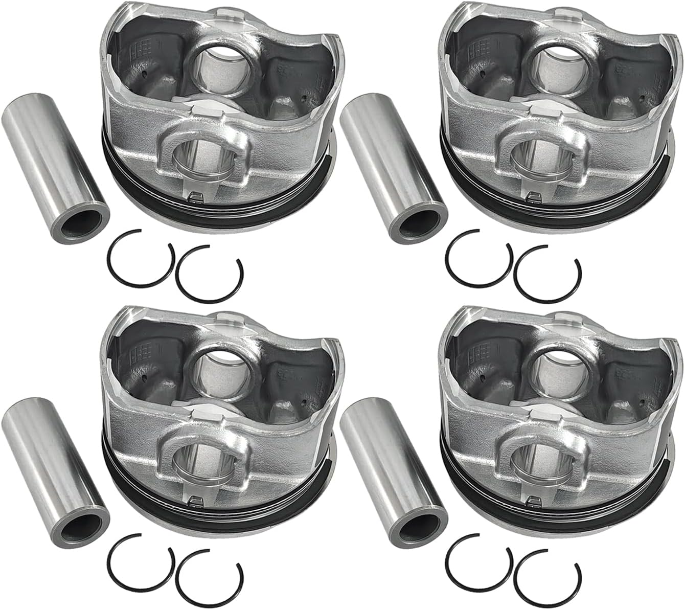 STD Engine Piston & Snap Rings Set Fits for G4KH 2.0L Turbo Engine 2011-2015 Kia Optima/Sportage 2011-2014 Hyundai Sonata/Santa Fe Sport, Replace 23410-2G400 23040-2G400